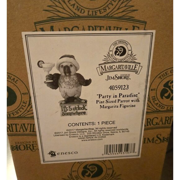 Jim Shore Margaritaville Parrot Figurine "Its 5 OClock Somewhere" With Santa Hat - Picture 8 of 8
